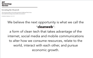 What is cleanweb, MIT Technology Review, 2012